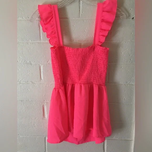Hot Pink Ruffled Blouse - Picture 5 of 16